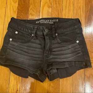 Black jean “shorties” shorts from American Eagle